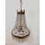 Lampadario stile Impero - mongolfiera con cristalli in vetro ed ottone -metà 900