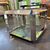 Coffee table anni 70  designer Rosselli Alberto per Saporti. Metallo cromato 55 x 55. h 40 