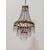 Lampadario stile Impero - mongolfiera con cristalli in vetro ed ottone -metà 900