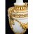 Coppia di cassolette/Vasi antichi Napoleone III in marmo bianco statuario e bronzo dorato. Francia XIX secolo.