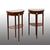 Pair of antique demilune Napoleon III mahogany game tables. France, 19th century.