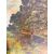 Antico dipinto olio su tela, primi '800, paesaggio, 41x36 cm