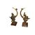 Coppia di sculture francesi in bronzo – Pierrot e fanciulla, seconda metà '800