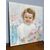 Antico dipinto di gusto Liberty, bambina con fiori, firmato, 75x73 cm