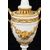 Coppia di cassolette/Vasi antichi Napoleone III in marmo bianco statuario e bronzo dorato. Francia XIX secolo.