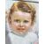 Antico dipinto di gusto Liberty, bambina con fiori, firmato, 75x73 cm