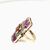 Anello in oro e argento con rubini e diamanti