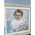 Antico dipinto di gusto Liberty, bambina con fiori, firmato, 75x73 cm