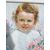 Antico dipinto di gusto Liberty, bambina con fiori, firmato, 75x73 cm