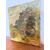 Antico dipinto olio su tela, primi '800, paesaggio, 41x36 cm