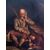 Olio su rame francese 1800 raffigurante Anziano con barba e Fanciullo
