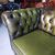 Divano 3 posti chesterfield club vintage inglese originale in pelle verde 