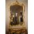 Antico salotto 10 pezzi Luigi XV del 1800 in legno foglia oro Specchiera consolle divano poltrone sedie e tavolino
