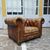 Coppia di poltrone chesterfield club vintage in cuoio cognac ( cigar brown ) 