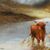 Frank Walters (British, fine XIX sec.) - Bestiame delle Highlands al lago. 