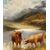 Frank Walters (British, fine XIX sec.) - Bestiame delle Highlands al lago. 
