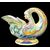 Versatoio in maiolica a forma di delfino rinascimentale.Manifattura Cantagalli.Firenze.