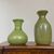 Coppia di vasi Fratelli Toso anni 60 Vetri Murano a Lustri metallici . H 29 – H 22 