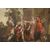 Olio su tela italiano del 1700 raffigurante personaggi all'aperto