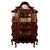 Cabinet vetrina in mogano con motivi d'intaglio del 1800 inglese stile Liberty in mogano