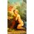 Dipinto, olio su tela "Festa di cherubini in un paesaggio" - XVIII sec. 