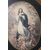 Cornice Ovale Francese del 1800 Con Stampa Raffigurante Madonna