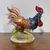 Gallo scultura di Vetro Murano Barovier e Toso anni 50 meravigliosa dai colori cangianti . Mis h 17 L18