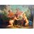 Dipinto, olio su tela "Festa di cherubini in un paesaggio" - XVIII sec. 