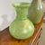 Coppia di vasi Fratelli Toso anni 60 Vetri Murano a Lustri metallici . H 29 – H 22 