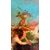 Dipinto, olio su tela "Festa di cherubini in un paesaggio" - XVIII sec. 