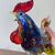 Gallo scultura di Vetro Murano Barovier e Toso anni 50 meravigliosa dai colori cangianti . Mis h 17 L18