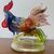 Gallo scultura di Vetro Murano Barovier e Toso anni 50 meravigliosa dai colori cangianti . Mis h 17 L18