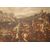 Coppia di oli su tela italiani del 1600 raffiguranti Battaglia