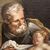 Antico dipinto ad olio su tela - San Giuseppe col Bambino - Italia epoca '700