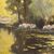QUADRI ANTICHI, PAESAGGIO CON FIUME, NINFEE E FIORI DI LOTO, OLIO SU TELA, PRIMI DEL NOVECENTO. (QP642)