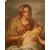Pastello su cartone francese del 1800 raffigurante Maternità 