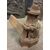 AL326 - Coppia di alari in ferro, con foglie d'acanto, epoca '800, misure cm L 12 x H 20 x P 37