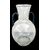 Vaso globulare in vetro trasparente  con molature rocaille e dettagli in argento .S.A.L.I.R.Murano.