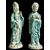 Coppia di figure orientali in terracotta parzialmente invetriata.Manifattura Ugo Zaccagnini.