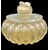 Scatola in vetro pesante sommerso con corpo tondo schiacciato e baccellato.Barovier e Toso.Murano.