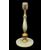 Lampada in ottone con fusto rastremato e base in alabastro.