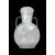 Vaso globulare in vetro trasparente  con molature rocaille e dettagli in argento .S.A.L.I.R.Murano.