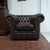 Poltrona chesterfield club marrone nuova inglese originale 
