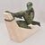 ANTICHE SCULTURE IN ANTIMONIO, MAX LE VERRIER, GUERRIERO, ART DECO, SCULTORE FRANCESE. (STAN92)