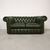 Divano 2 posti chesterfield modello club vintage inglese originale in pelle verde anticato 