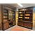LIB161 - N. 3 librerie Decò simili con profili laccati, misure cm L 217 x H 260 x P 40