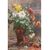 QUADRI ANTICHI, ART DECO, NATURA MORTA CON FIORI DI CRISANTEMI, OLIO SU TELA, XX SECOLO. (QF653)