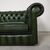 Divano 2 posti chesterfield modello club vintage inglese originale in pelle verde anticato 