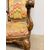 Antica poltrona Genova Luigi XIV, fine '600, Italia 108x47x50 cm, noce massello