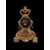 " GARNITURE " COMPOSTA DA OROLOGIO CON CANDELIERI IN BRONZO DORATO 